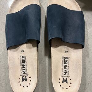 Mephisto Dark Blue Slide Sandals